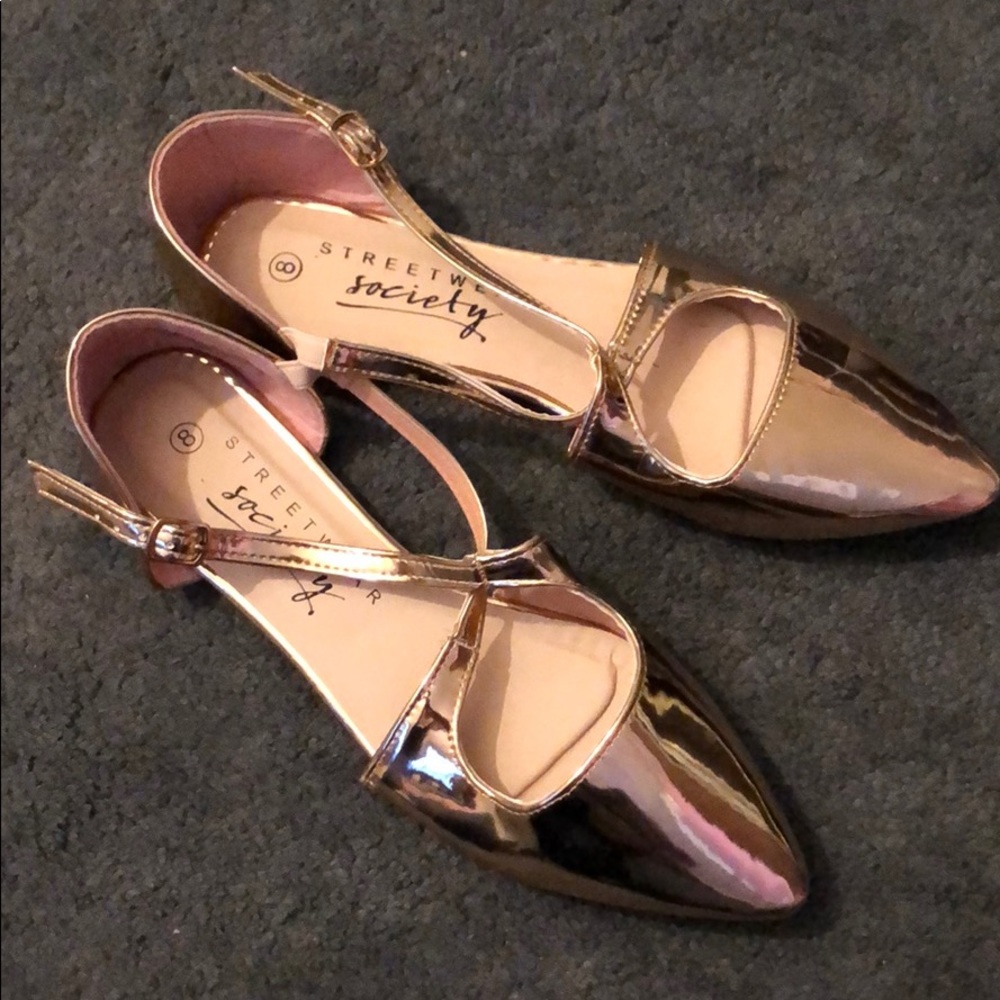 Rose gold flats